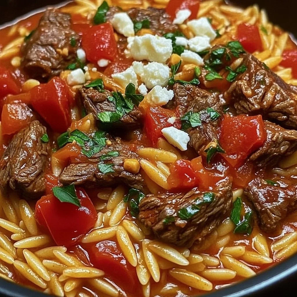 Greek Manestra Beef Orzo