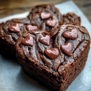 Heart-shaped chocolate brownies perfect for celebrations and special occasions.