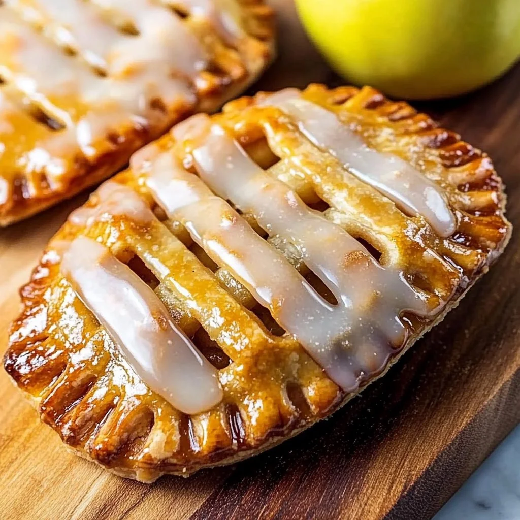 Delicious individual Apple Hand Pies with a sweet glaze on top