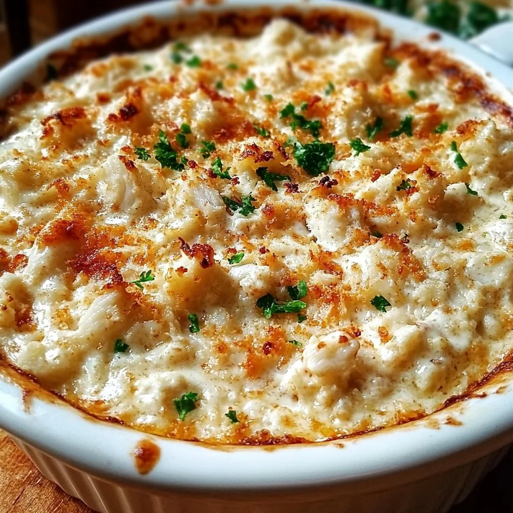 Delicious Maryland creamy crab dip served with crackers