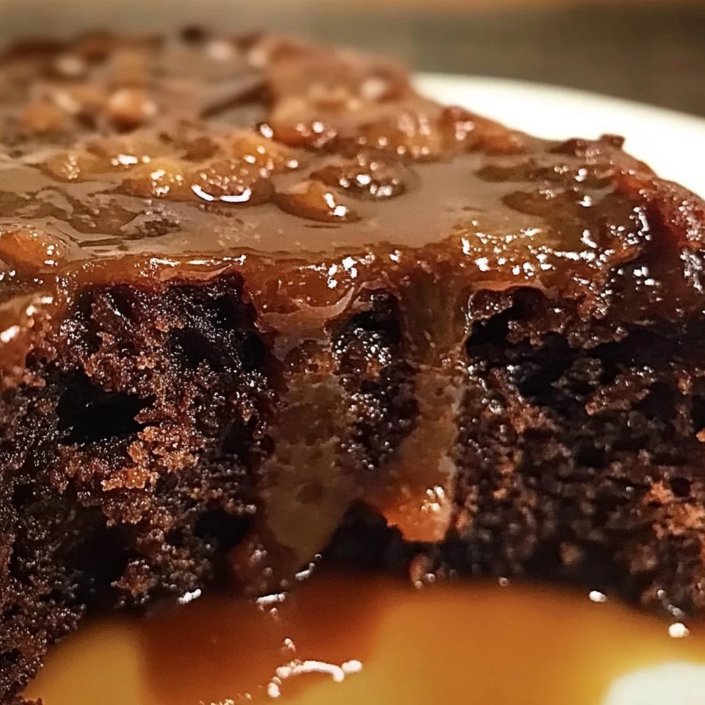 Moist Apple Date Molasses Cake topped with hot sauce drizzle
