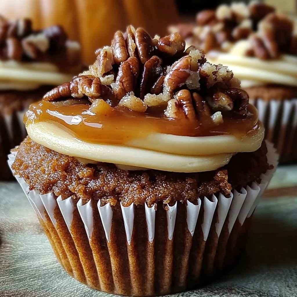 Pecan Pie Pumpkin Cupcakes