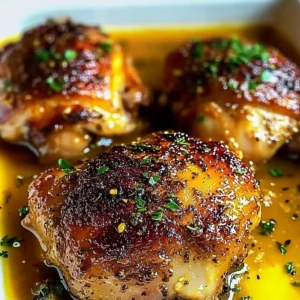 30 minute oven boneless skinless chicken thighs recipe in a baking dish