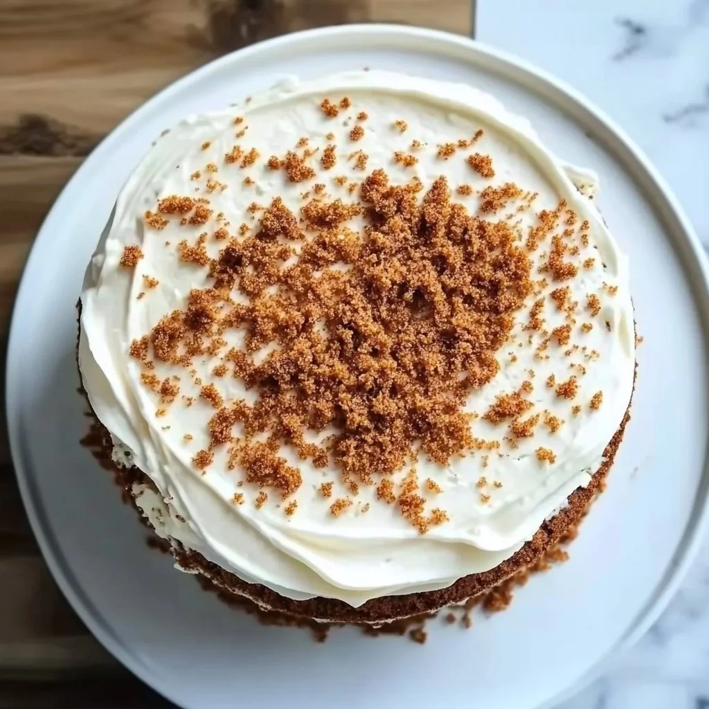 Delicious spiced carrot cake topped with cream cheese frosting