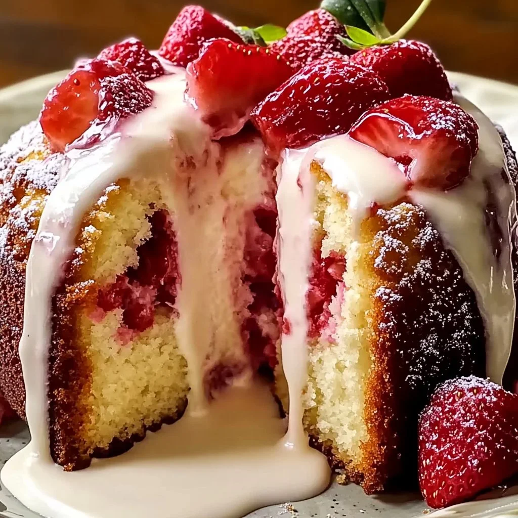 Strawberry Cream Cheese Pound Cake