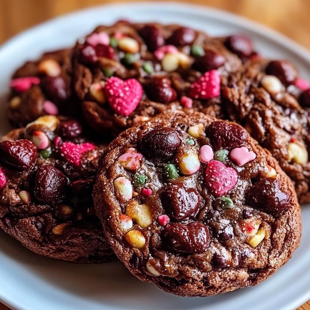 A selection of delicious Valentine's Day goodies including chocolates and heart-shaped treats.