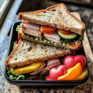 Valentine's Day lunch box filled with heart-shaped sandwiches and treats.