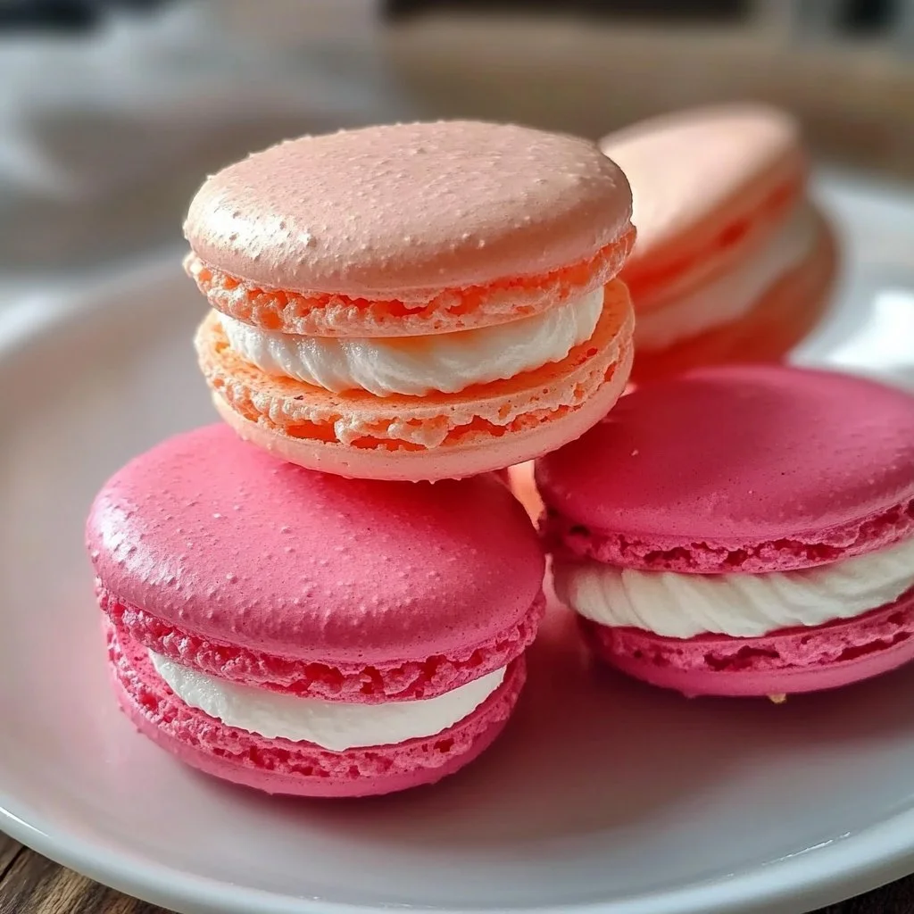 Assorted Valentine's Day Macarons in heart-shaped designs and vibrant colors