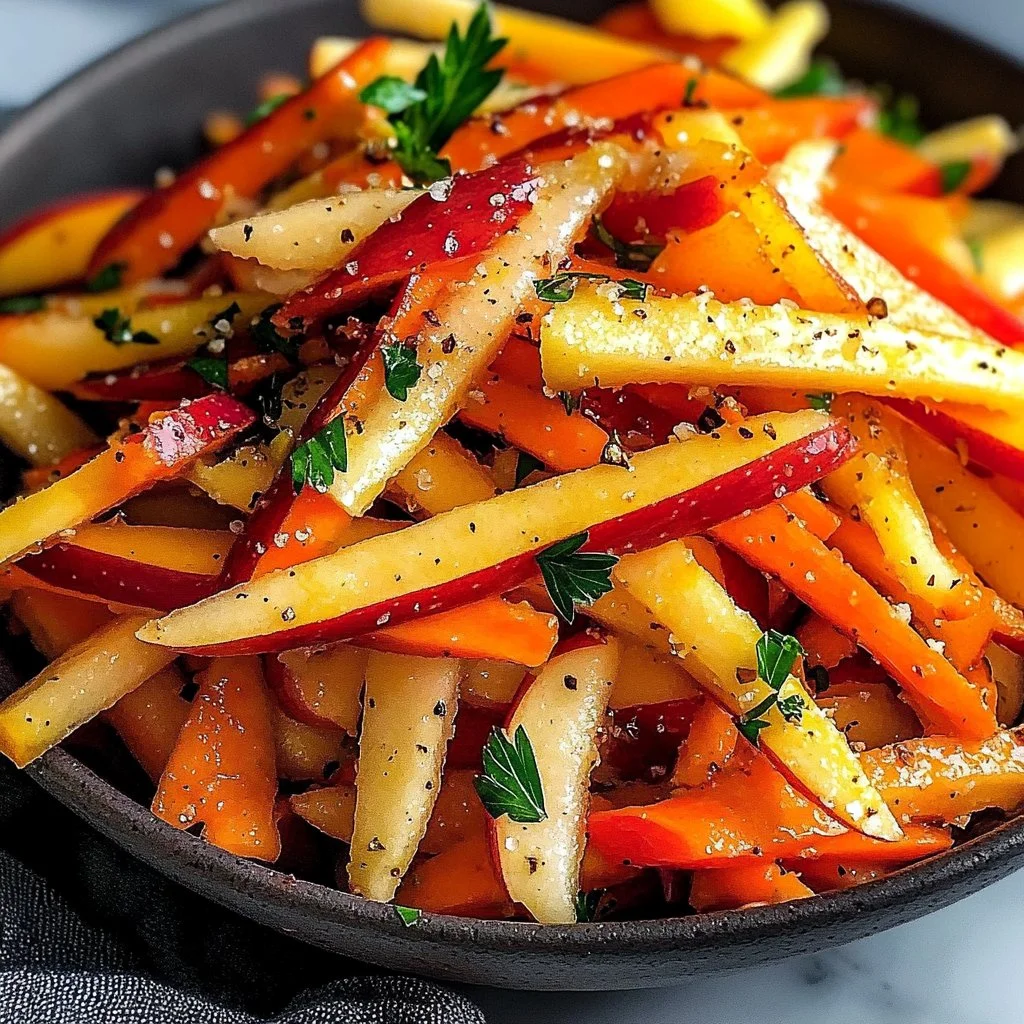 Fresh Carrot Apple Salad with vibrant colors and textures