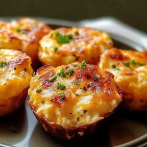 Cheesy muffin tin cottage cheese egg bites fresh out of the oven