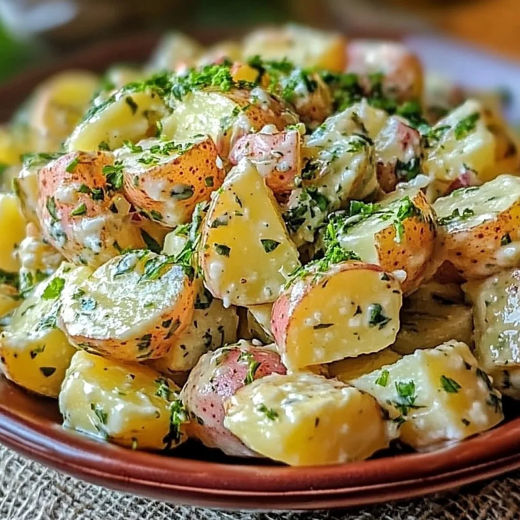 Classic French-Style Potato Salad with fresh herbs and a creamy dressing