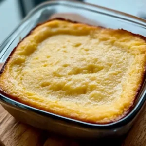 Delicious homemade cornbread pudding served in a bowl with a spoon