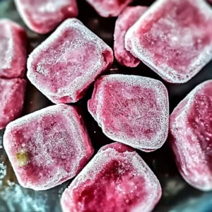 Delicious frozen rhubarb yogurt bites served on a plate, perfect for healthy snacking.