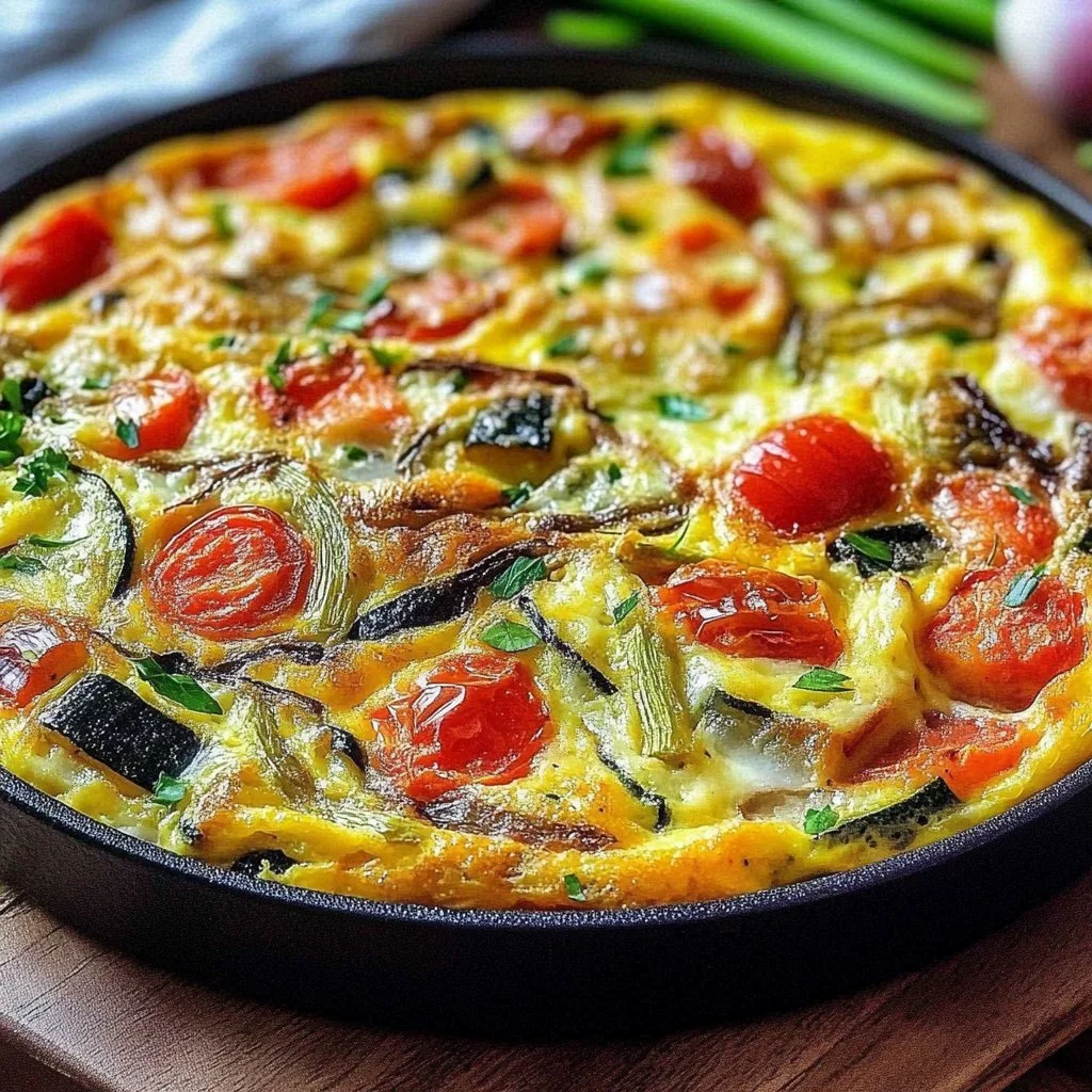 Easy baked vegetable frittata with fresh veggies