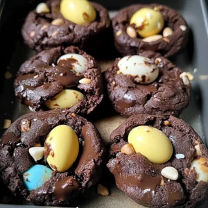 Delicious Chocolate Cadbury Egg Cookies baked to perfection.