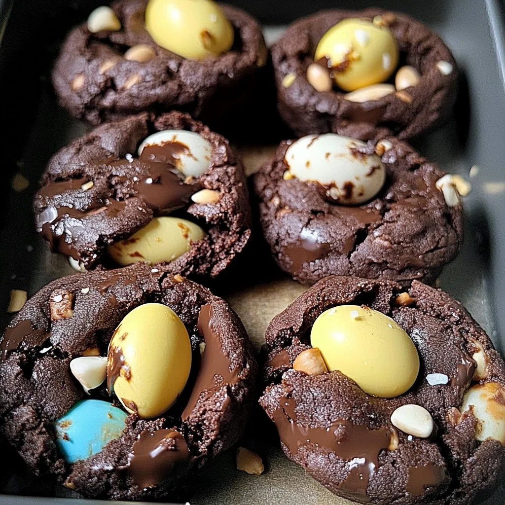 Delicious Chocolate Cadbury Egg Cookies baked to perfection.