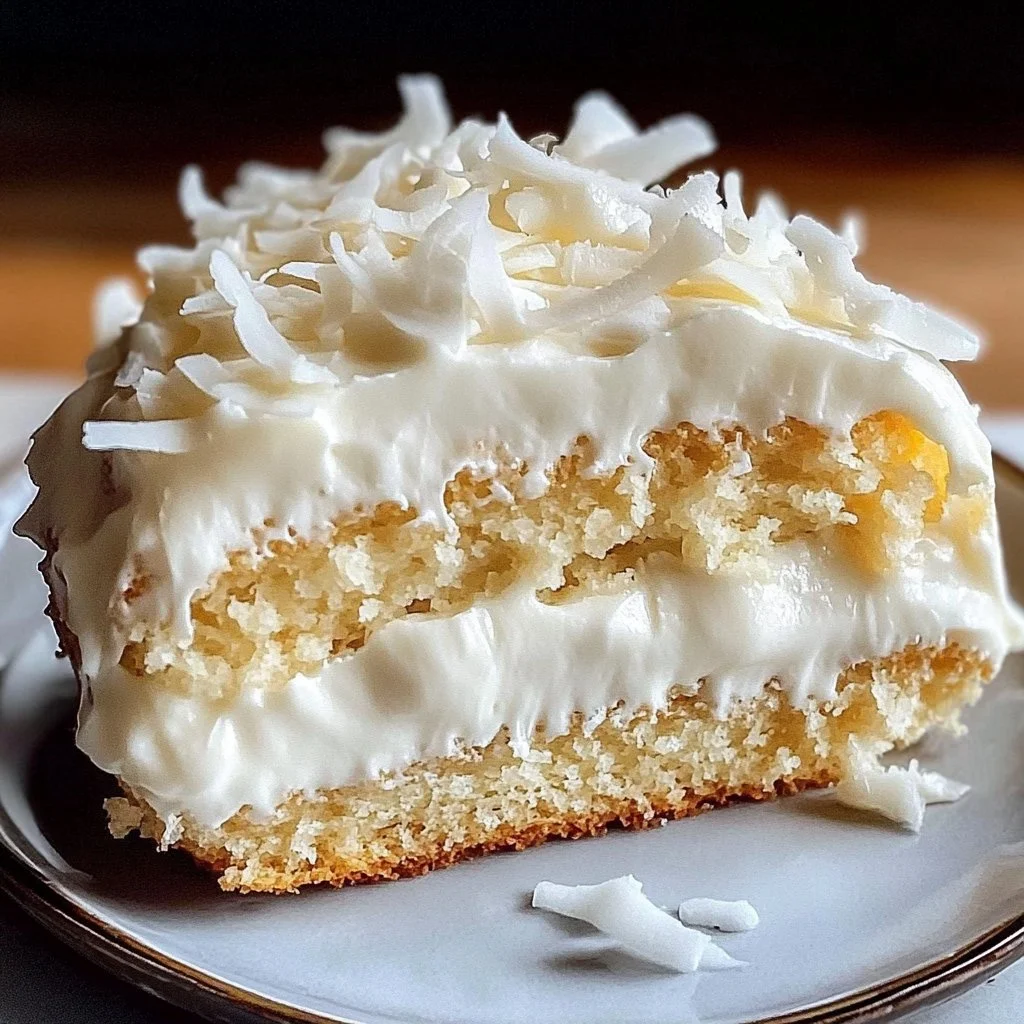 Irresistible coconut milk frosting on a delicious cake