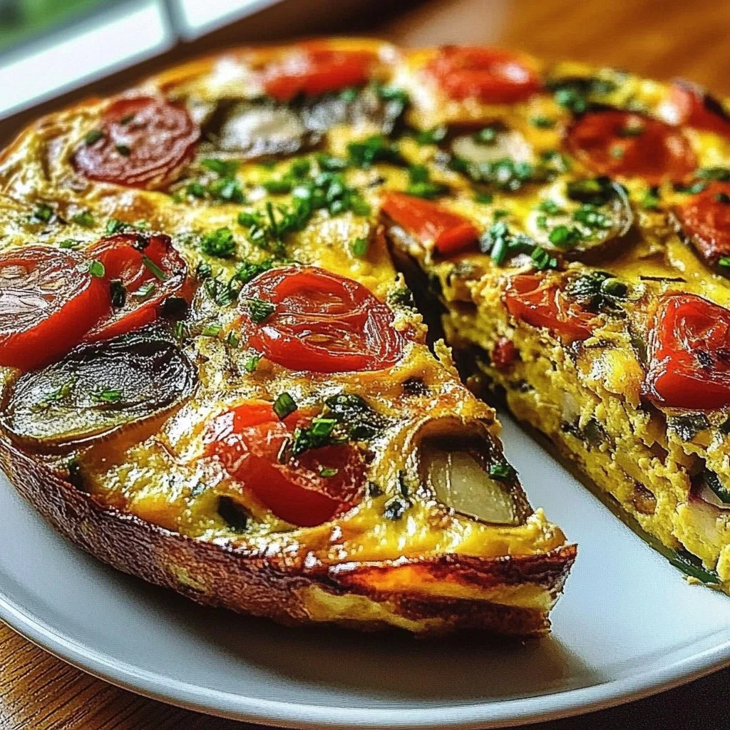 Delicious homemade frittata served on a plate
