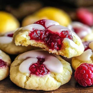 Delicious lemon raspberry cookies with a vibrant yellow and pink appearance