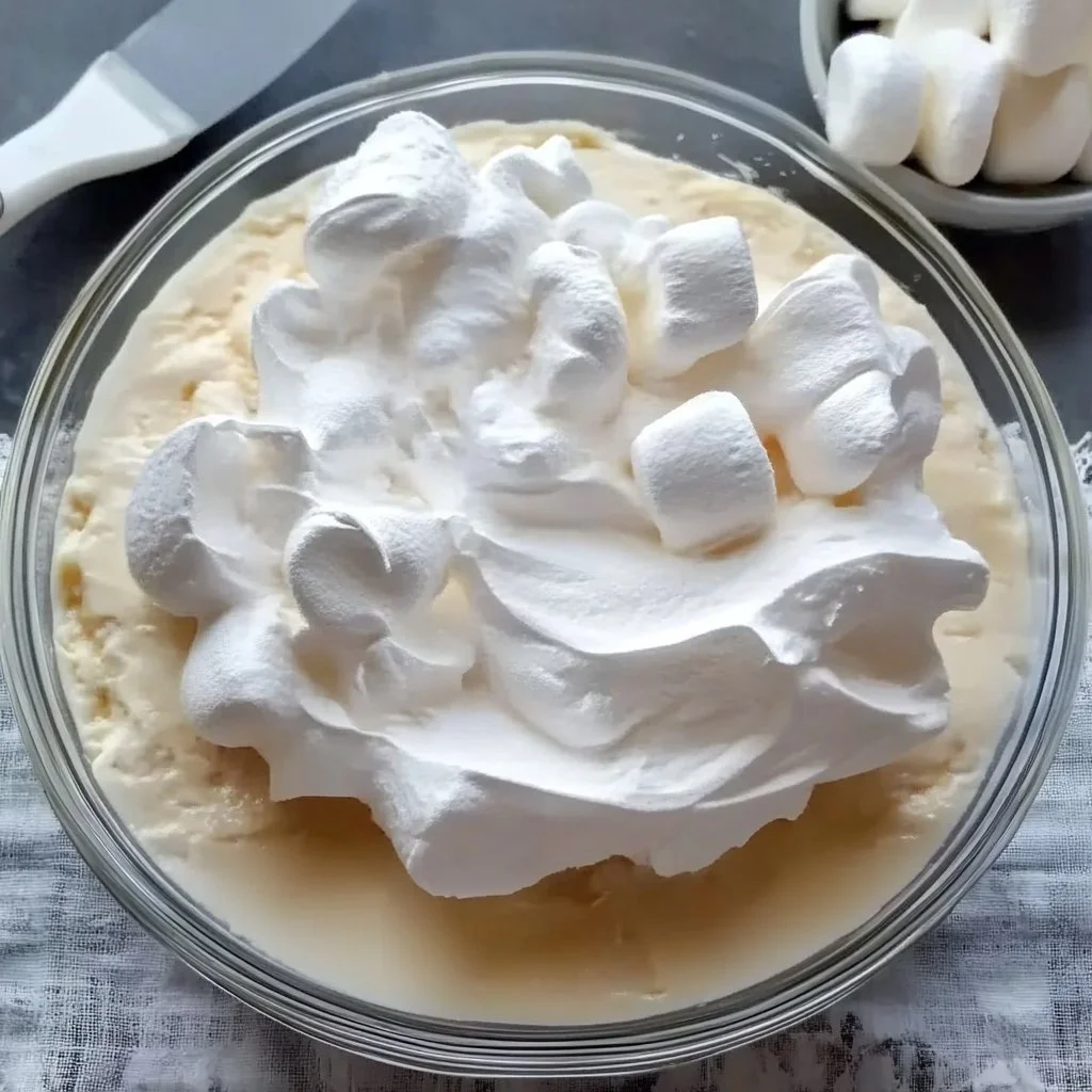 Delicious Marshmallow Cake Filling recipe showcasing fluffy texture and sweet flavor.