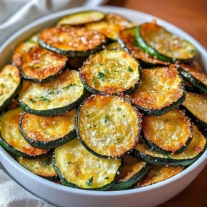 Oven-baked zucchini chips fresh from the oven, crispy and healthy snack