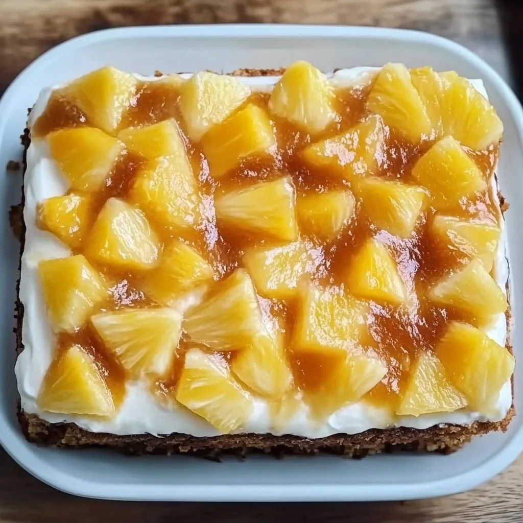 Delicious Pineapple Heaven Cake with creamy frosting and pineapple toppings