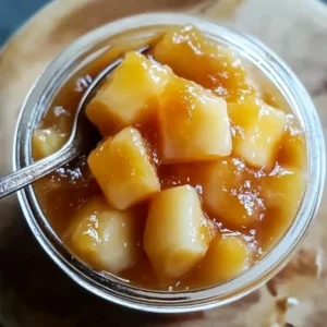Homemade pineapple jam in a jar with a slice of fresh pineapple