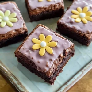 Delicious Spring Brownies with vibrant toppings and chocolate flavor
