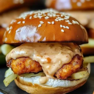 Delicious Bang Bang Chicken Sliders served with spicy sauce