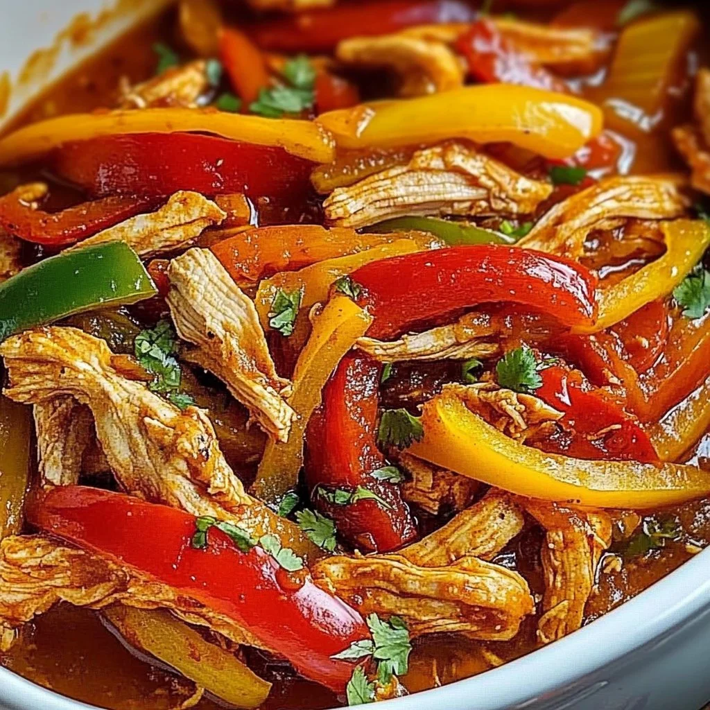 Delicious crockpot chicken fajitas served with fresh toppings