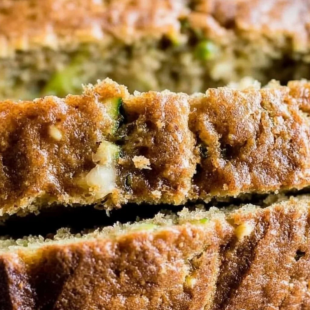 Greek Yogurt Zucchini Bread with a slice on a plate