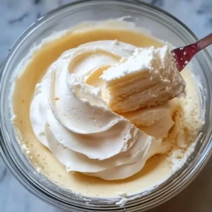 Delicious vanilla mousse used as cake filling in a charming dessert scene.