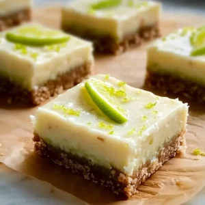 Delicious White Chocolate Key Lime Bars topped with whipped cream and lime zest